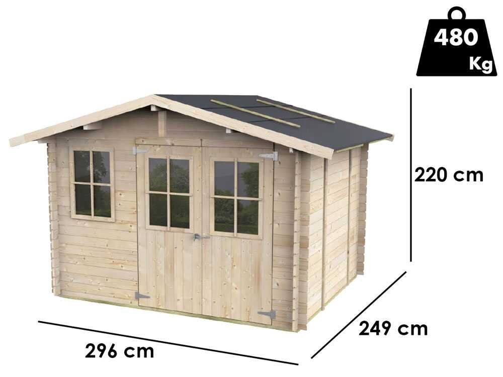alce cortona express 296x249 abri de jardin en bois avec fenêtres et porte à double battant 296x249x220 cm alce cortona express 296x249 abri de jardin en bois avec fenêtres et porte à double battant 296x249x220 cm