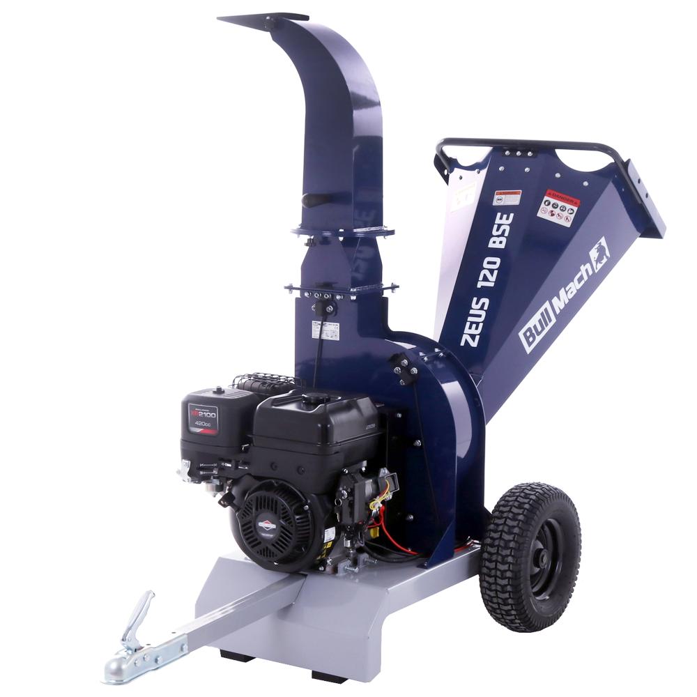bullmach zeus 120 bse broyeur thermique professionnel moteur b&s xr2100 13.5cv avec démarrage électrique